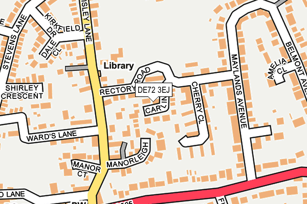 DE72 3EJ map - OS OpenMap – Local (Ordnance Survey)