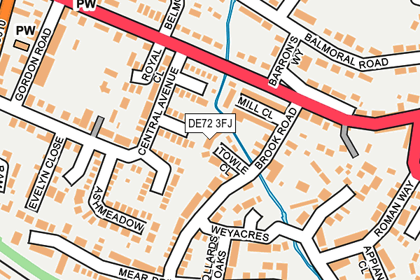 DE72 3FJ map - OS OpenMap – Local (Ordnance Survey)