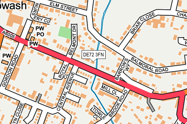 DE72 3FN map - OS OpenMap – Local (Ordnance Survey)