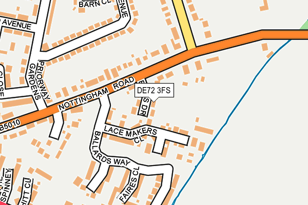 DE72 3FS map - OS OpenMap – Local (Ordnance Survey)