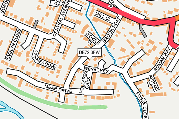 DE72 3FW map - OS OpenMap – Local (Ordnance Survey)