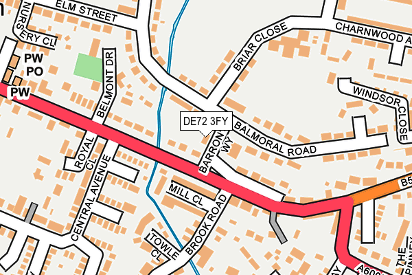 DE72 3FY map - OS OpenMap – Local (Ordnance Survey)
