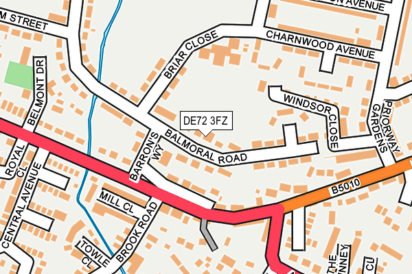 DE72 3FZ map - OS OpenMap – Local (Ordnance Survey)