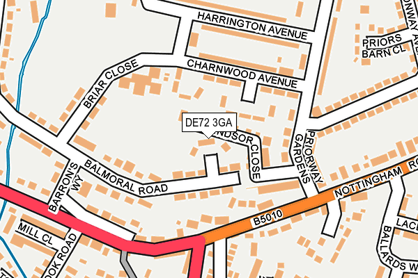 DE72 3GA map - OS OpenMap – Local (Ordnance Survey)