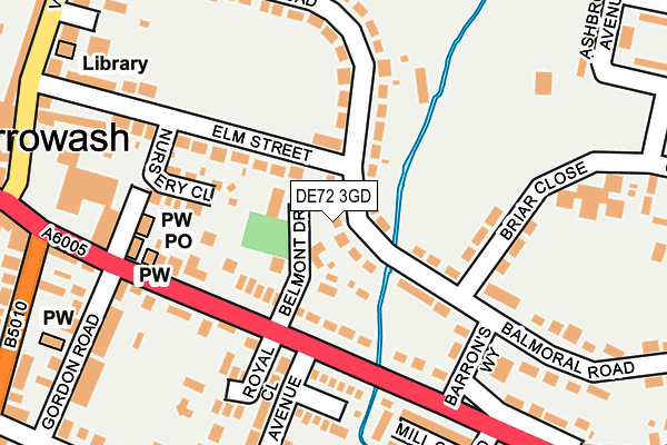 DE72 3GD map - OS OpenMap – Local (Ordnance Survey)