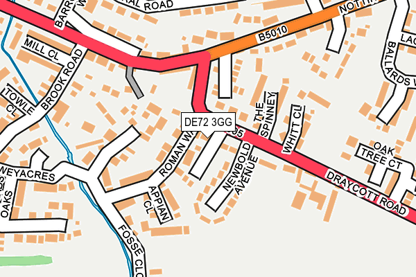 DE72 3GG map - OS OpenMap – Local (Ordnance Survey)