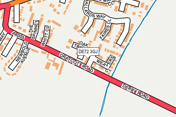 DE72 3GJ map - OS OpenMap – Local (Ordnance Survey)