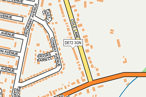 DE72 3GN map - OS OpenMap – Local (Ordnance Survey)