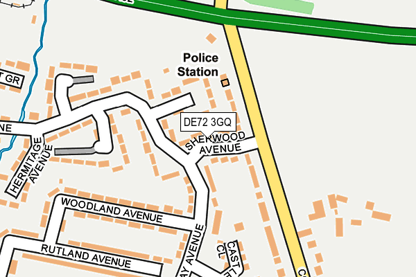 DE72 3GQ map - OS OpenMap – Local (Ordnance Survey)