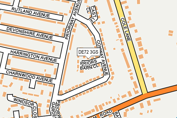 DE72 3GS map - OS OpenMap – Local (Ordnance Survey)