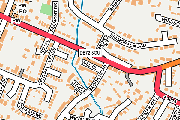 DE72 3GU map - OS OpenMap – Local (Ordnance Survey)
