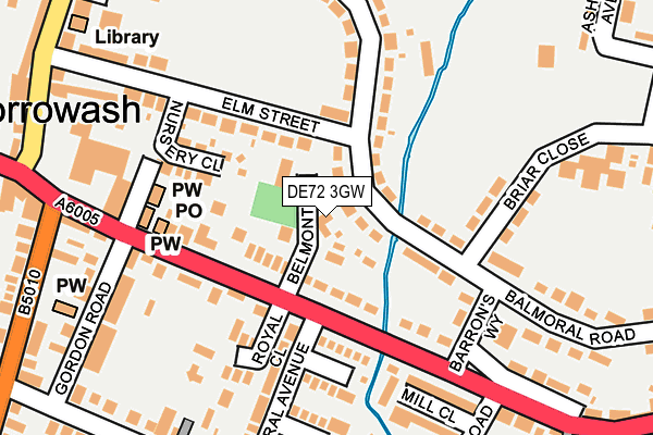 DE72 3GW map - OS OpenMap – Local (Ordnance Survey)