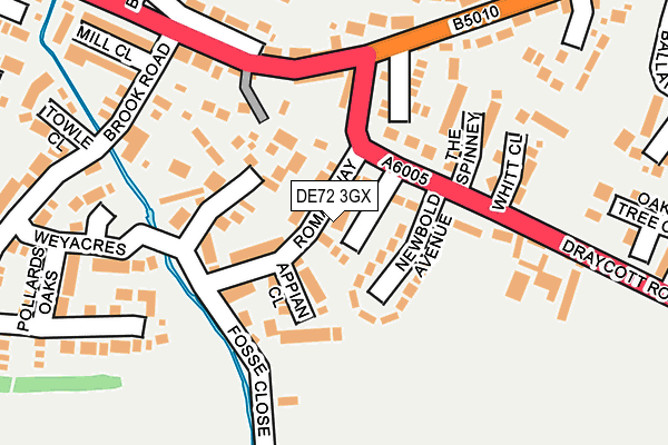 DE72 3GX map - OS OpenMap – Local (Ordnance Survey)