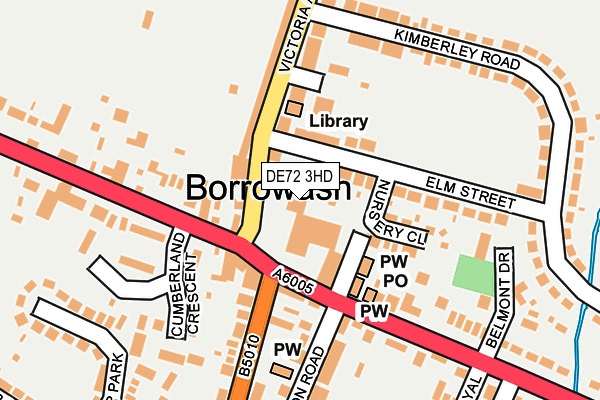 DE72 3HD map - OS OpenMap – Local (Ordnance Survey)