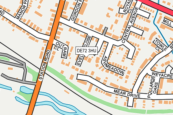 DE72 3HU map - OS OpenMap – Local (Ordnance Survey)