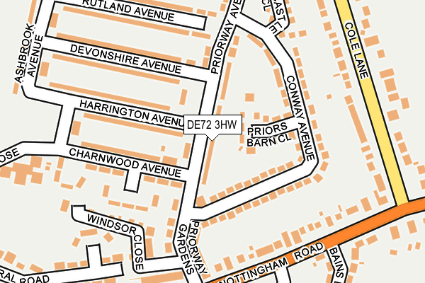 DE72 3HW map - OS OpenMap – Local (Ordnance Survey)