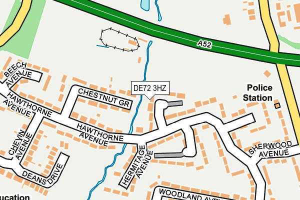 DE72 3HZ map - OS OpenMap – Local (Ordnance Survey)