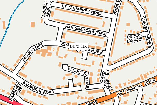 DE72 3JA map - OS OpenMap – Local (Ordnance Survey)