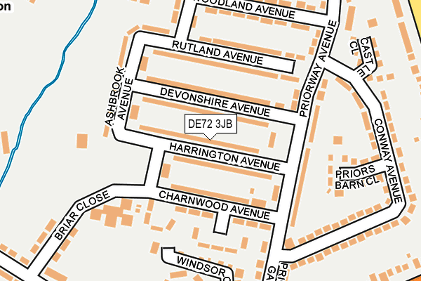 DE72 3JB map - OS OpenMap – Local (Ordnance Survey)