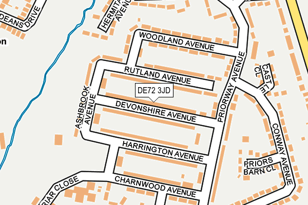 DE72 3JD map - OS OpenMap – Local (Ordnance Survey)