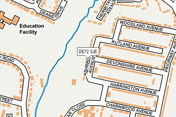 DE72 3JE map - OS OpenMap – Local (Ordnance Survey)