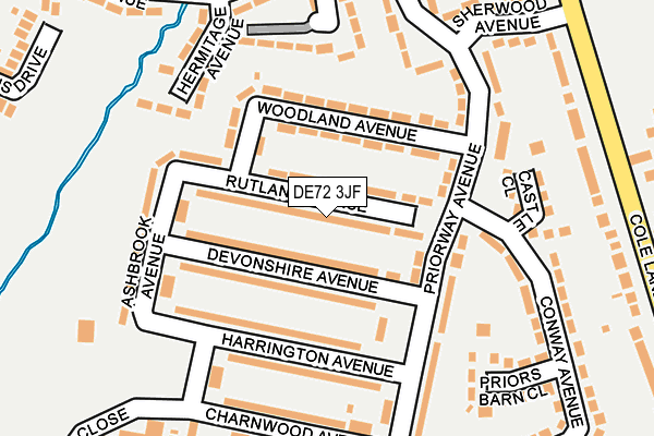 DE72 3JF map - OS OpenMap – Local (Ordnance Survey)