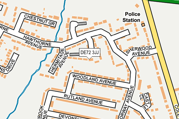 DE72 3JJ map - OS OpenMap – Local (Ordnance Survey)