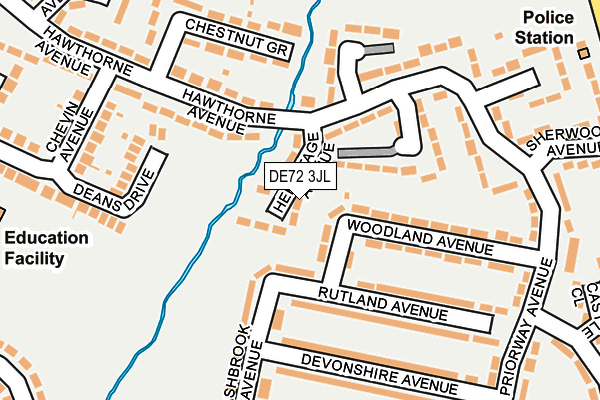 DE72 3JL map - OS OpenMap – Local (Ordnance Survey)