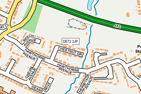 DE72 3JP map - OS OpenMap – Local (Ordnance Survey)