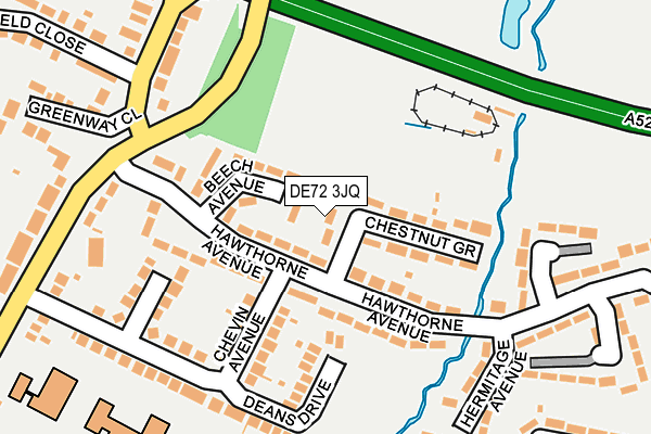 DE72 3JQ map - OS OpenMap – Local (Ordnance Survey)