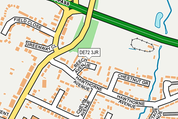 DE72 3JR map - OS OpenMap – Local (Ordnance Survey)