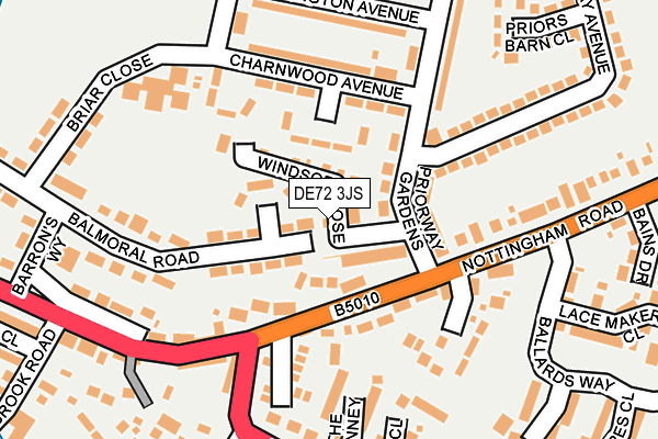 DE72 3JS map - OS OpenMap – Local (Ordnance Survey)