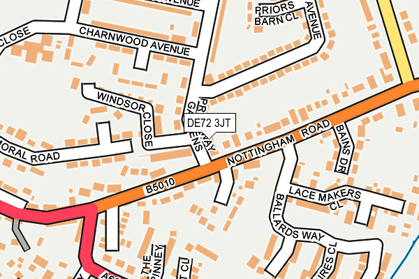 DE72 3JT map - OS OpenMap – Local (Ordnance Survey)