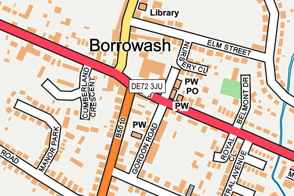 DE72 3JU map - OS OpenMap – Local (Ordnance Survey)