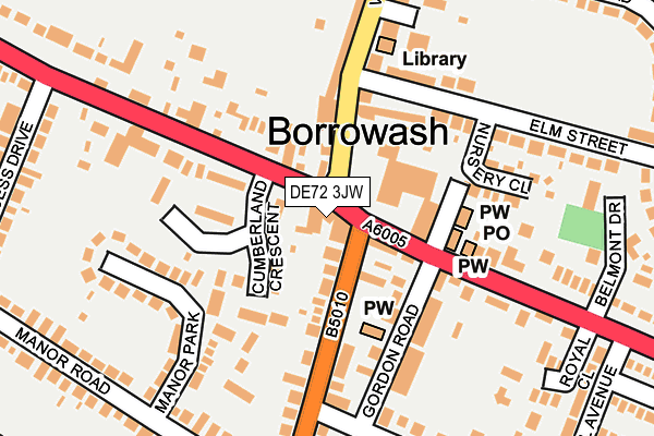 DE72 3JW map - OS OpenMap – Local (Ordnance Survey)