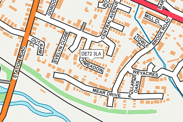 DE72 3LA map - OS OpenMap – Local (Ordnance Survey)