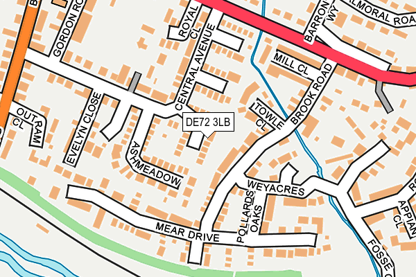 DE72 3LB map - OS OpenMap – Local (Ordnance Survey)