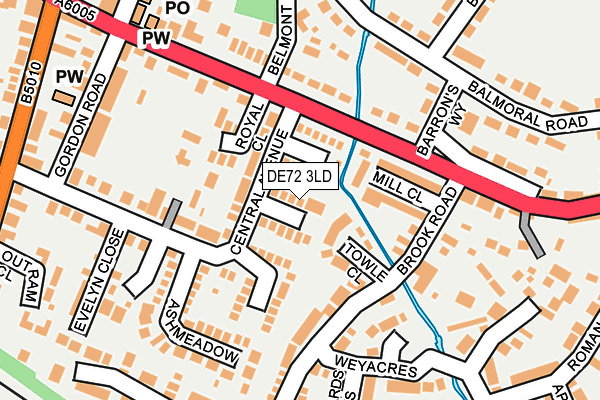 DE72 3LD map - OS OpenMap – Local (Ordnance Survey)