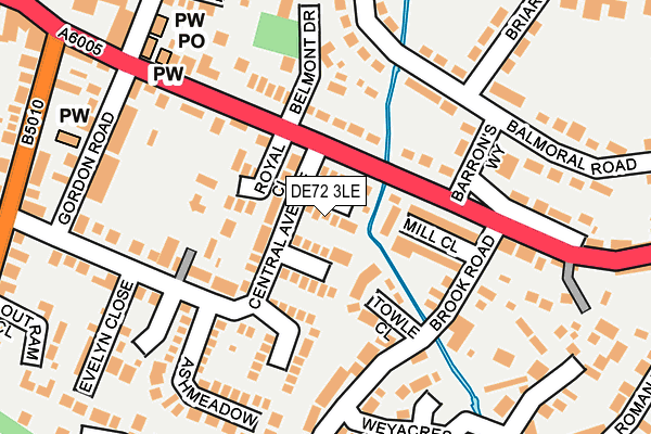 DE72 3LE map - OS OpenMap – Local (Ordnance Survey)