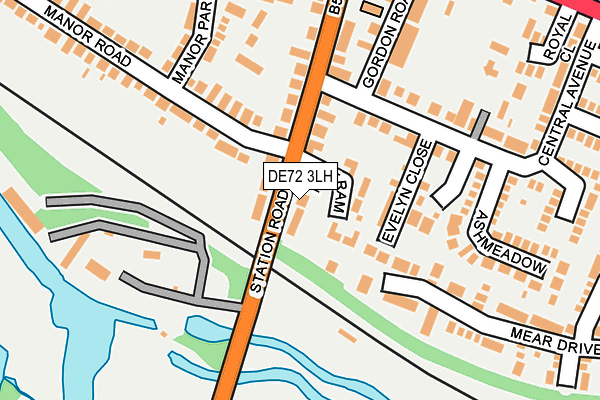 DE72 3LH map - OS OpenMap – Local (Ordnance Survey)