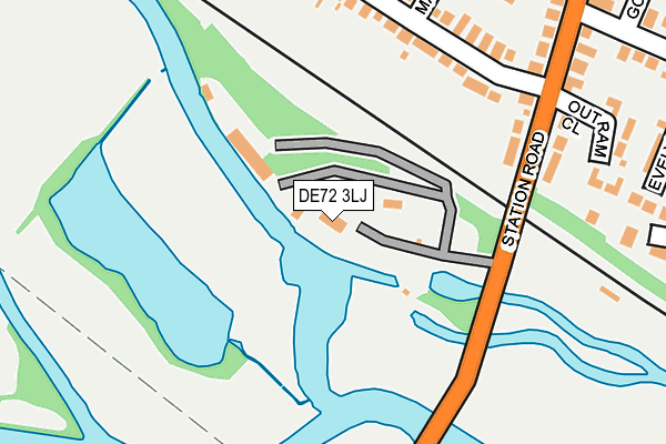 DE72 3LJ map - OS OpenMap – Local (Ordnance Survey)