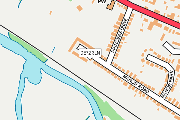 DE72 3LN map - OS OpenMap – Local (Ordnance Survey)