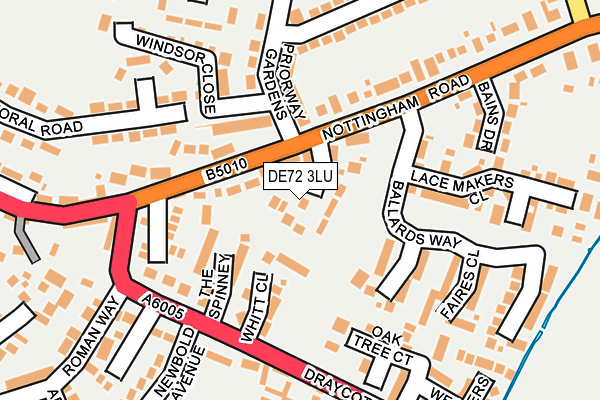 DE72 3LU map - OS OpenMap – Local (Ordnance Survey)