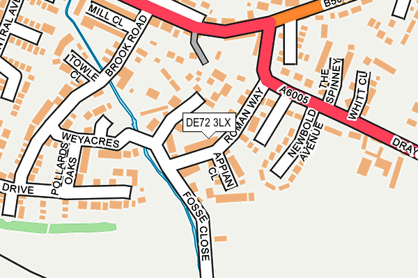 DE72 3LX map - OS OpenMap – Local (Ordnance Survey)
