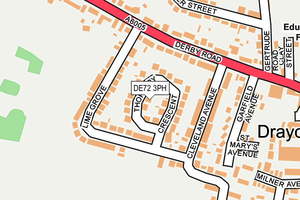 DE72 3PH map - OS OpenMap – Local (Ordnance Survey)