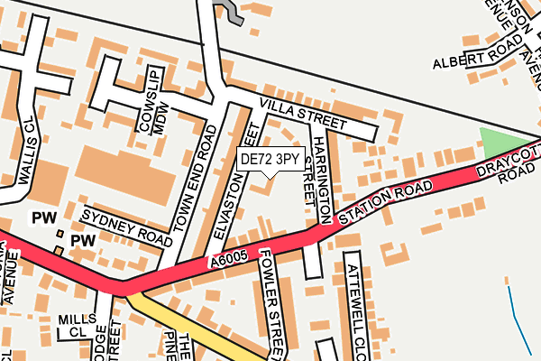 DE72 3PY map - OS OpenMap – Local (Ordnance Survey)