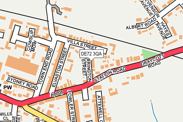 DE72 3QA map - OS OpenMap – Local (Ordnance Survey)