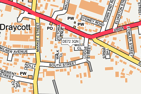 DE72 3QN map - OS OpenMap – Local (Ordnance Survey)