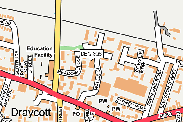 DE72 3QS map - OS OpenMap – Local (Ordnance Survey)