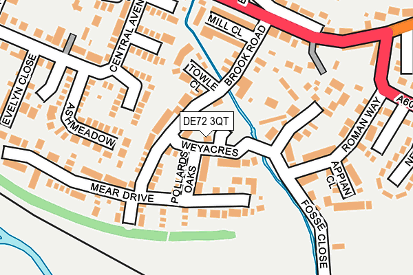 DE72 3QT map - OS OpenMap – Local (Ordnance Survey)